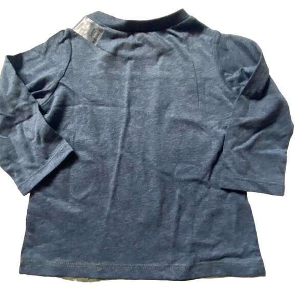 First Impressions Blue and Green Adventure Long Sleeve Tee - Picture 4 of 4